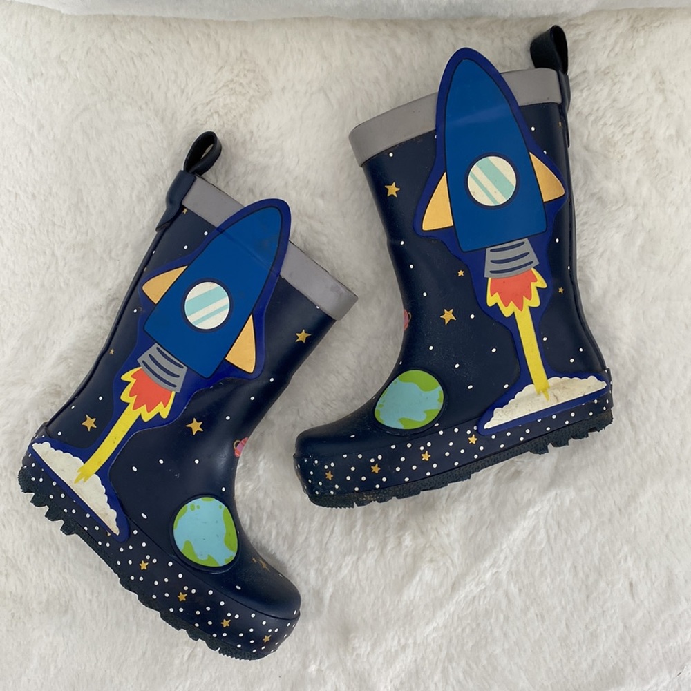 Toddler Rocket Print Rain boots